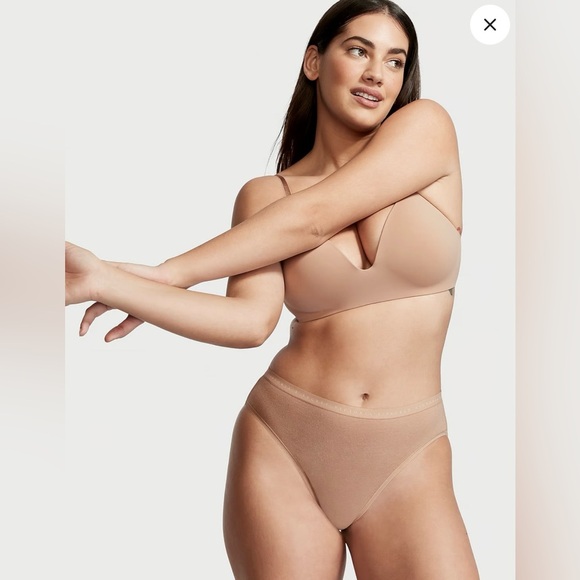 Victoria’s Secret Stretch Cotton High-Leg Brief Panty Tan Color Size L - Picture 1 of 10
